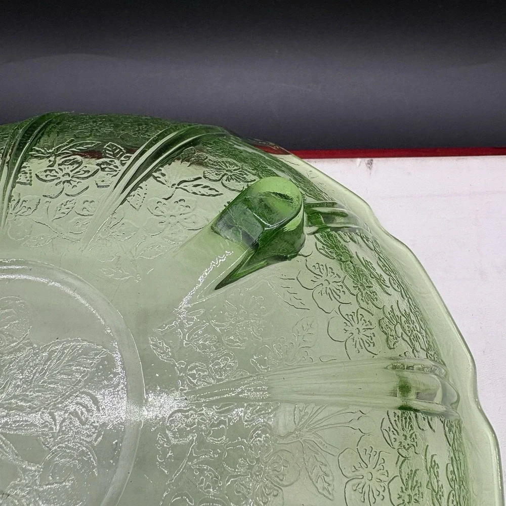 Vintage Uranium Vaseline Glass Bowl 10